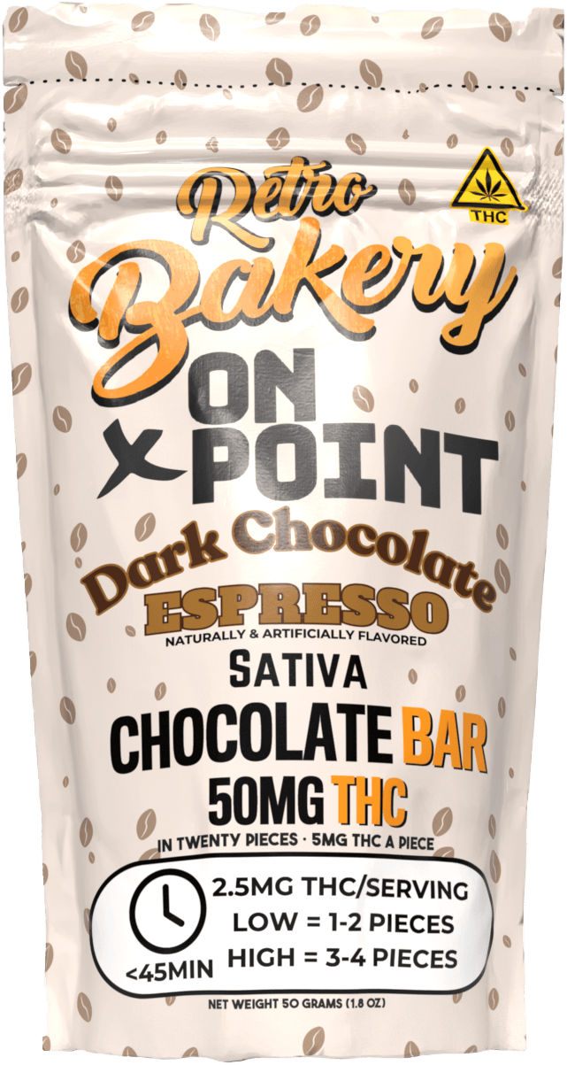 Espresso Dark Chocolate Bar Sativa 50MG THC
