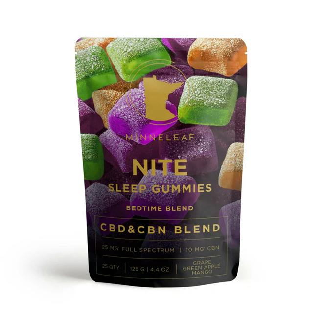 NITE - Bedtime Blend Sleep gummy - 25ct. 25mg CBD, 10mg CBN/piece. 875mg total