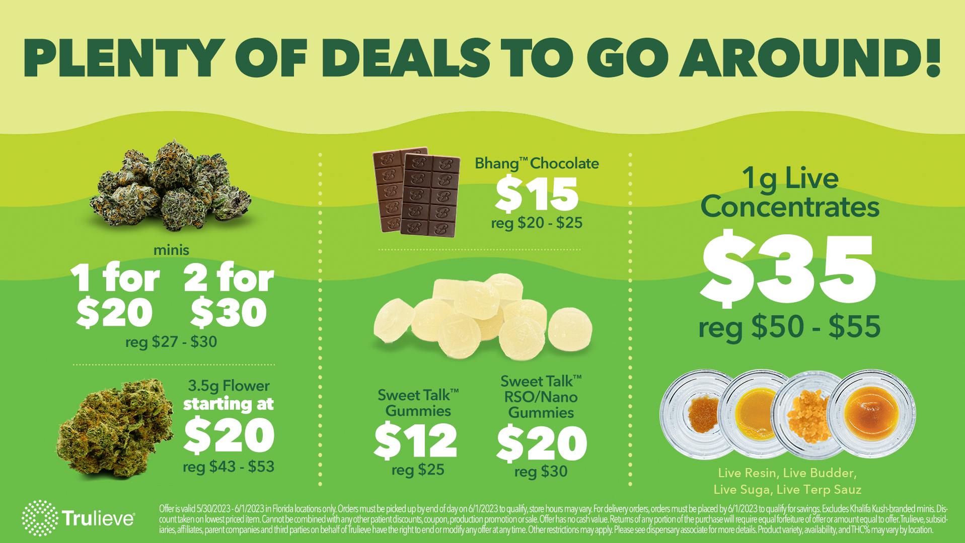 Eighths starting at 20 at Trulieve Miami Beach Weedmaps