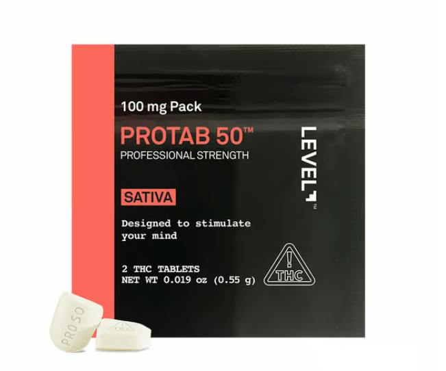 LEVEL Protab Unflavored Sativa Tablets 50mg ea | 2-Pack
