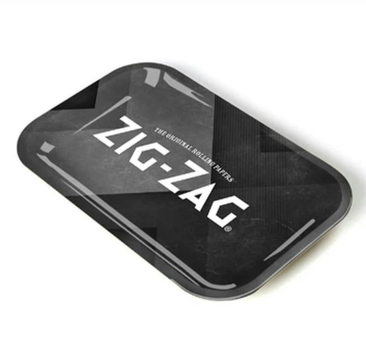 zig-zag metal rolling tray- medium-black