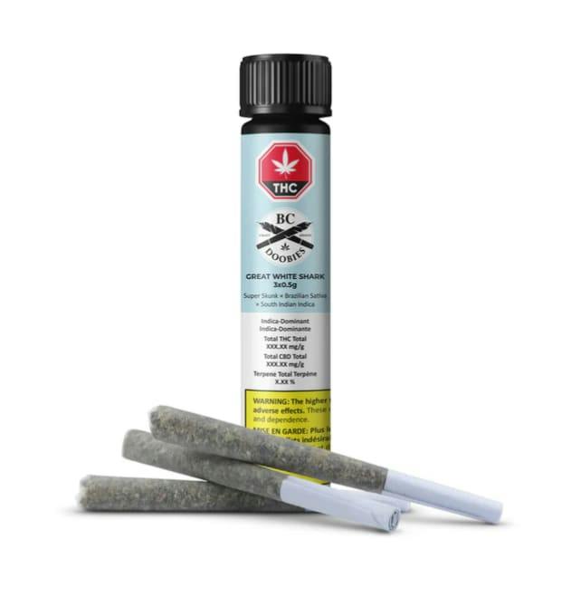 GREAT WHITE SHARK PRE-ROLLS - 3 x .5G