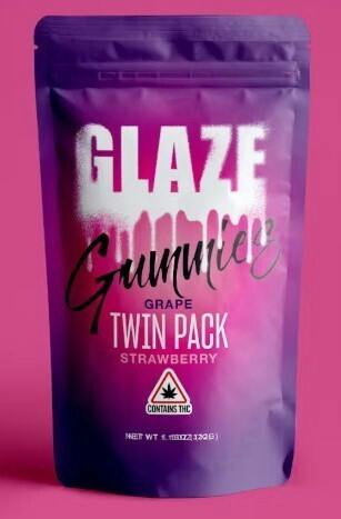 Glaze | Twin Pack Grape + Strawberry Gummies | 1000mg (MED) by Glaze