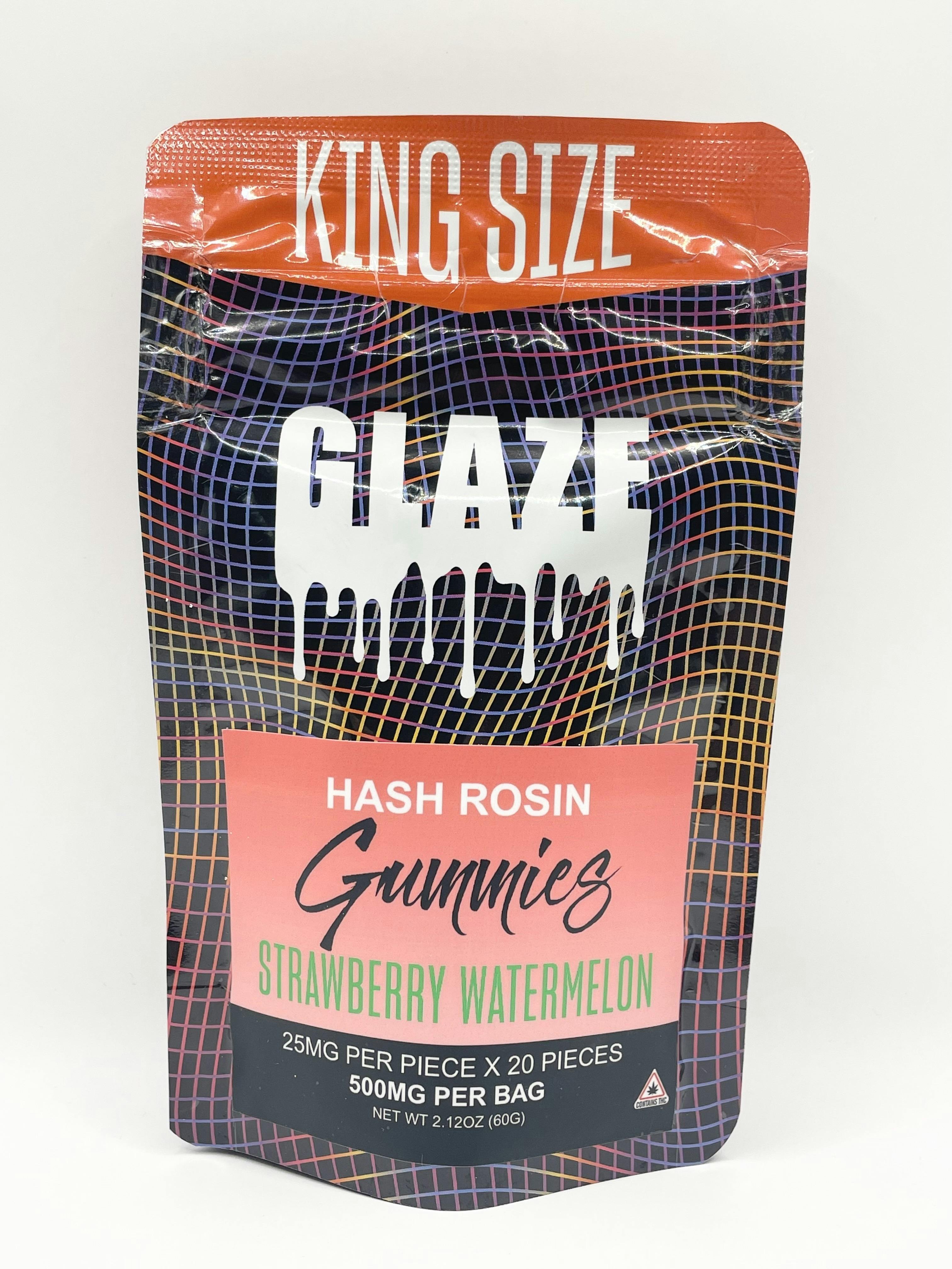 GLAZE - 500mg HASH ROSIN Strawberry Watermelon Gummies