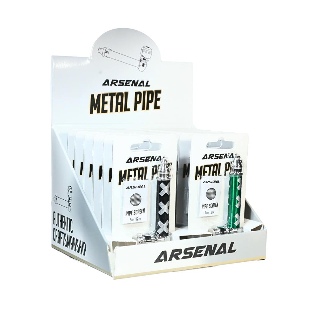 Arsenal High Grade XX Design Large Metal Hand Pipe w/ Screens