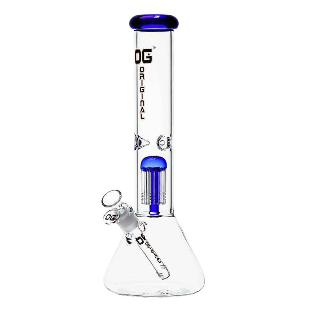 16" 5mm OG Original Colored Rim Perc Beaker