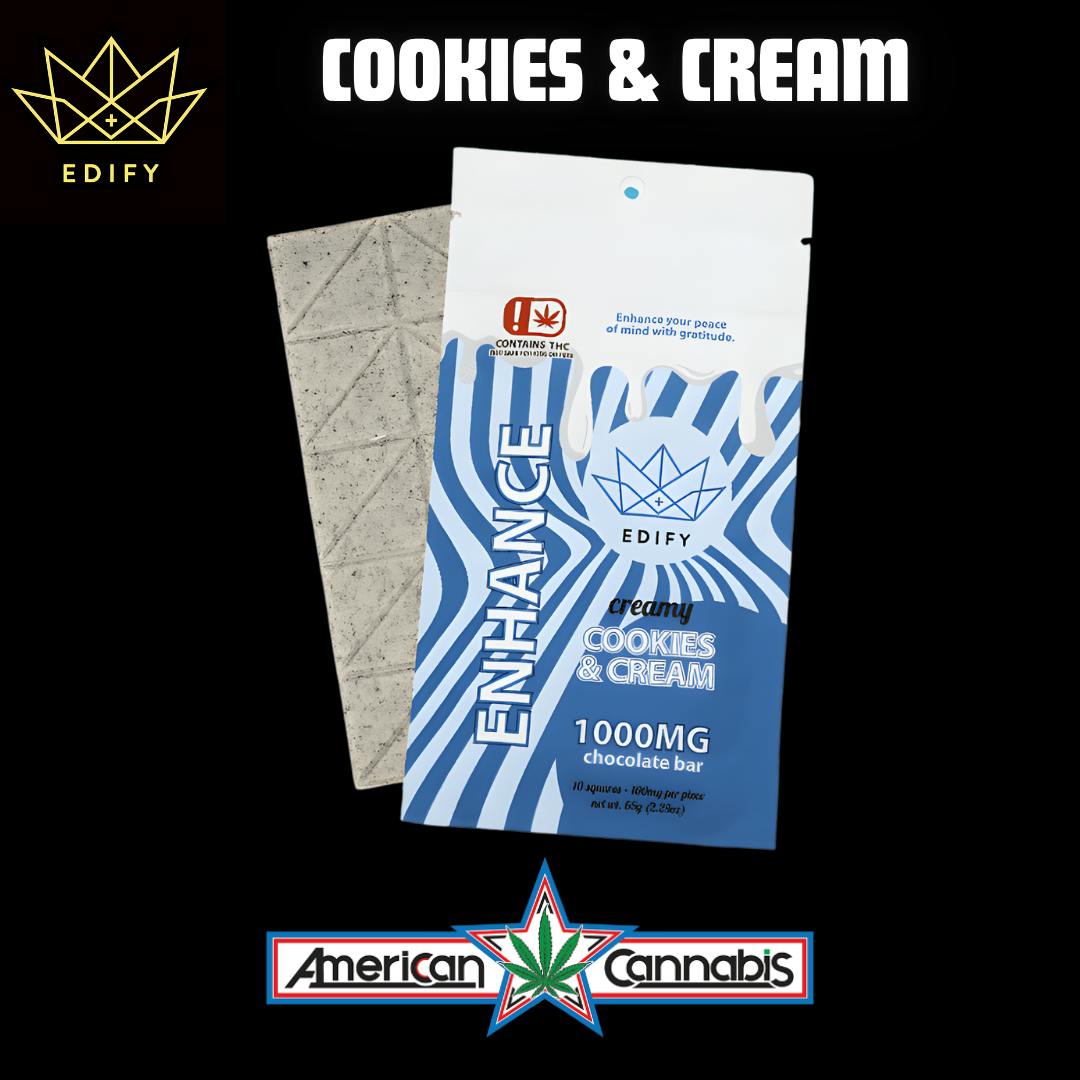 [Edible] Edify Cookies & Cream Chocolate Bar 5000mg [Hybrid]