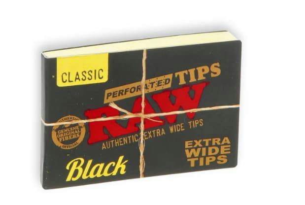 RAW Classic Black Perforated Extra Wide Tips