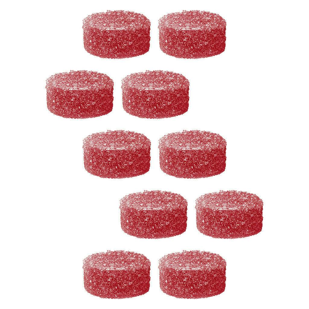 Red Razz Chiller Multi-pack 50 THC:CBD Gummies 5x1 Pack Soft Chews F246