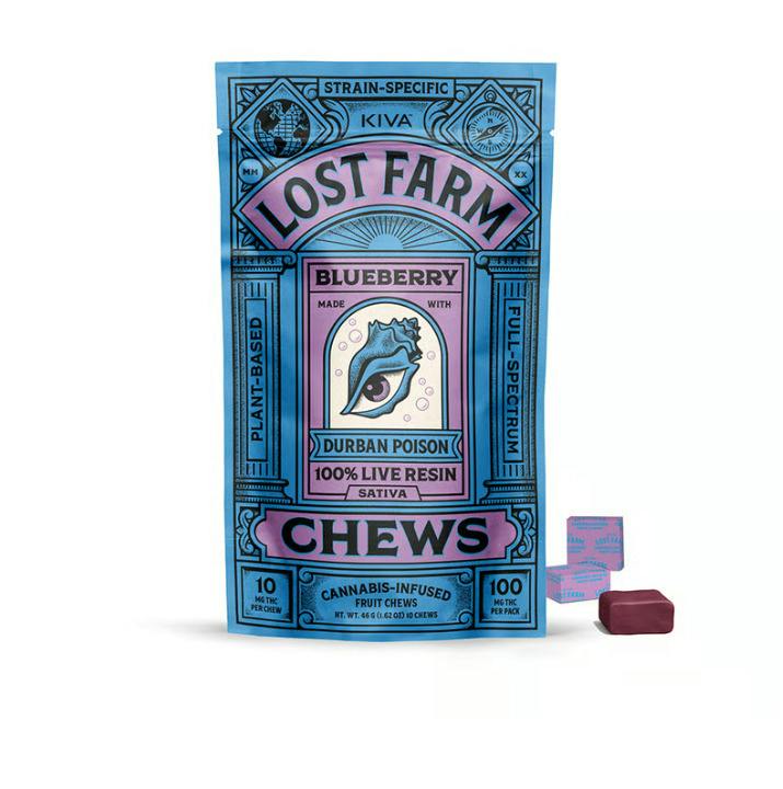 Kiva - Lost Farm - Blueberry - Live Resin - Fruit Chews - 10ct