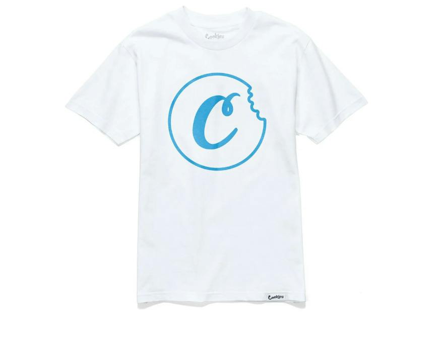 Cookies - C-Bite Outline - Tee - White/Cookies Blue - SM
