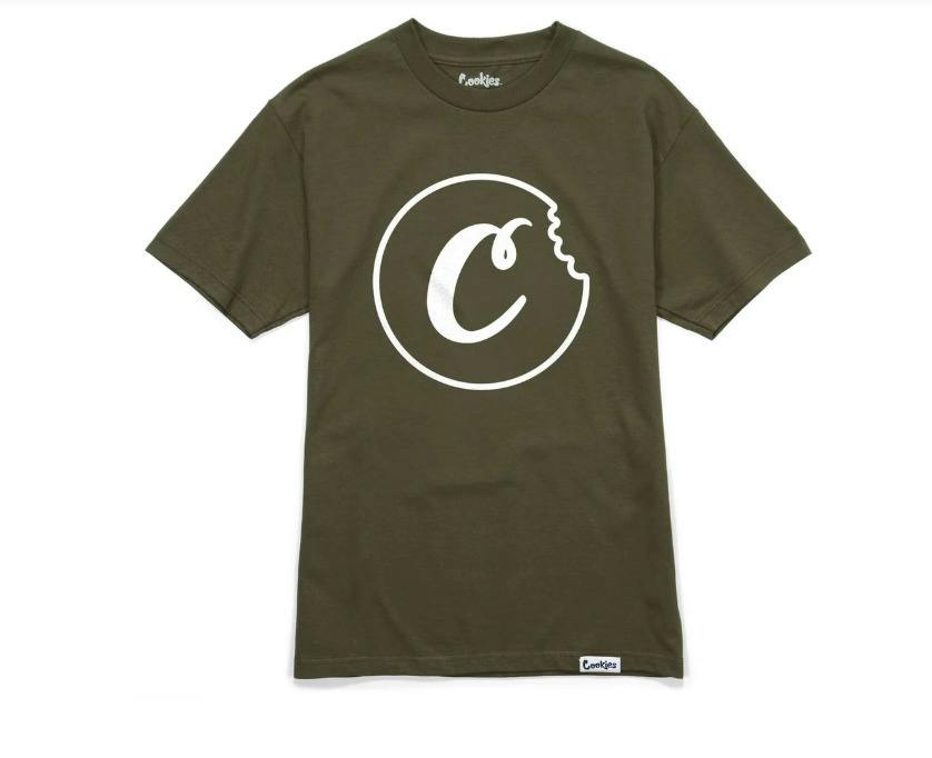 Cookies - C-Bite Outline - Tee - Military Green/White - M