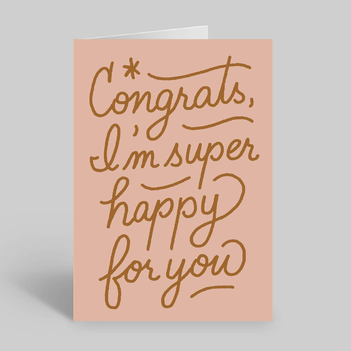 Miss Jones Greeting Card - Congrats, I'm Super Happy For You