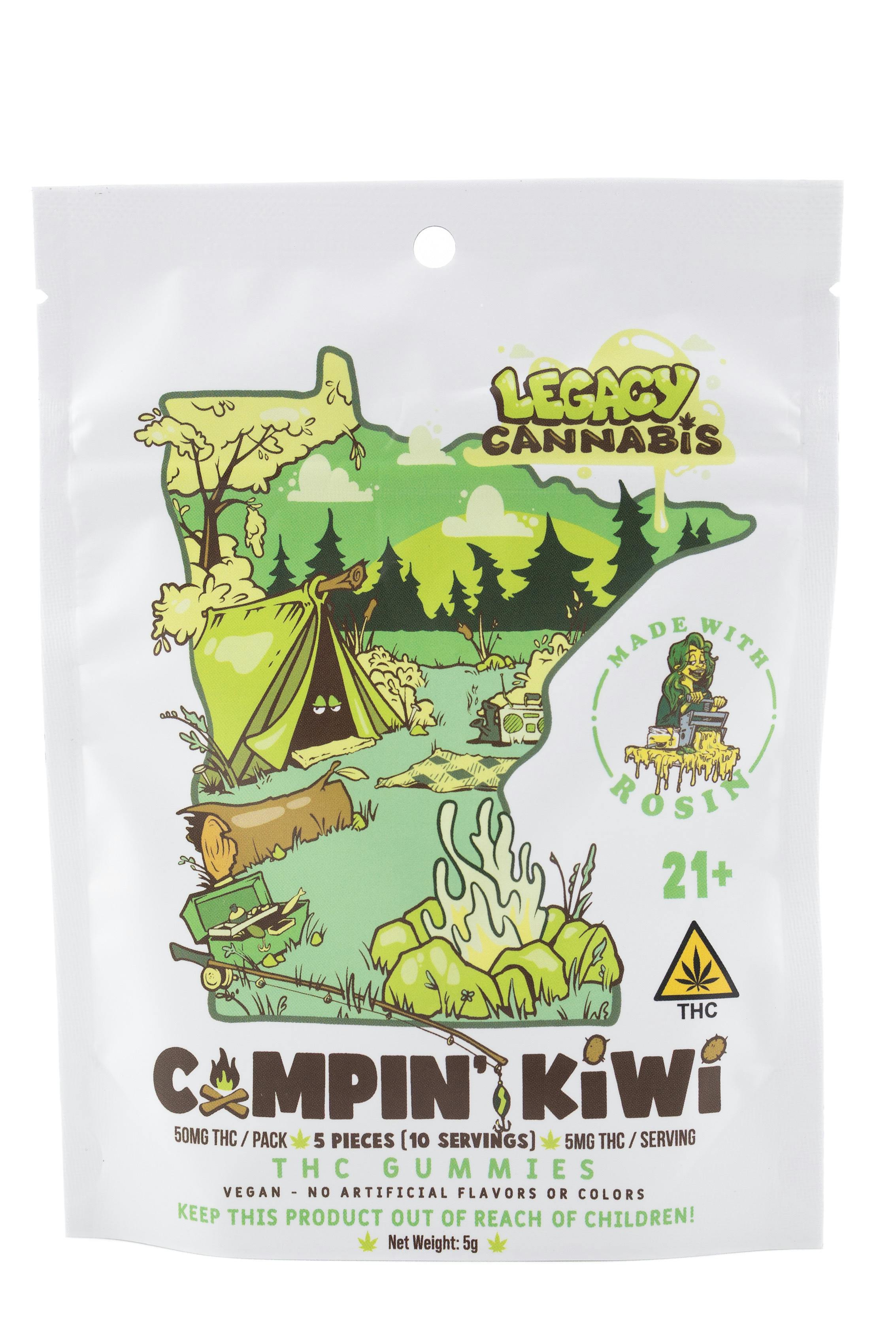 Legacy Cannabis - Rosin Infused Gummies - 50mg THC - Campin' Kiwi at Legacy Cannabis