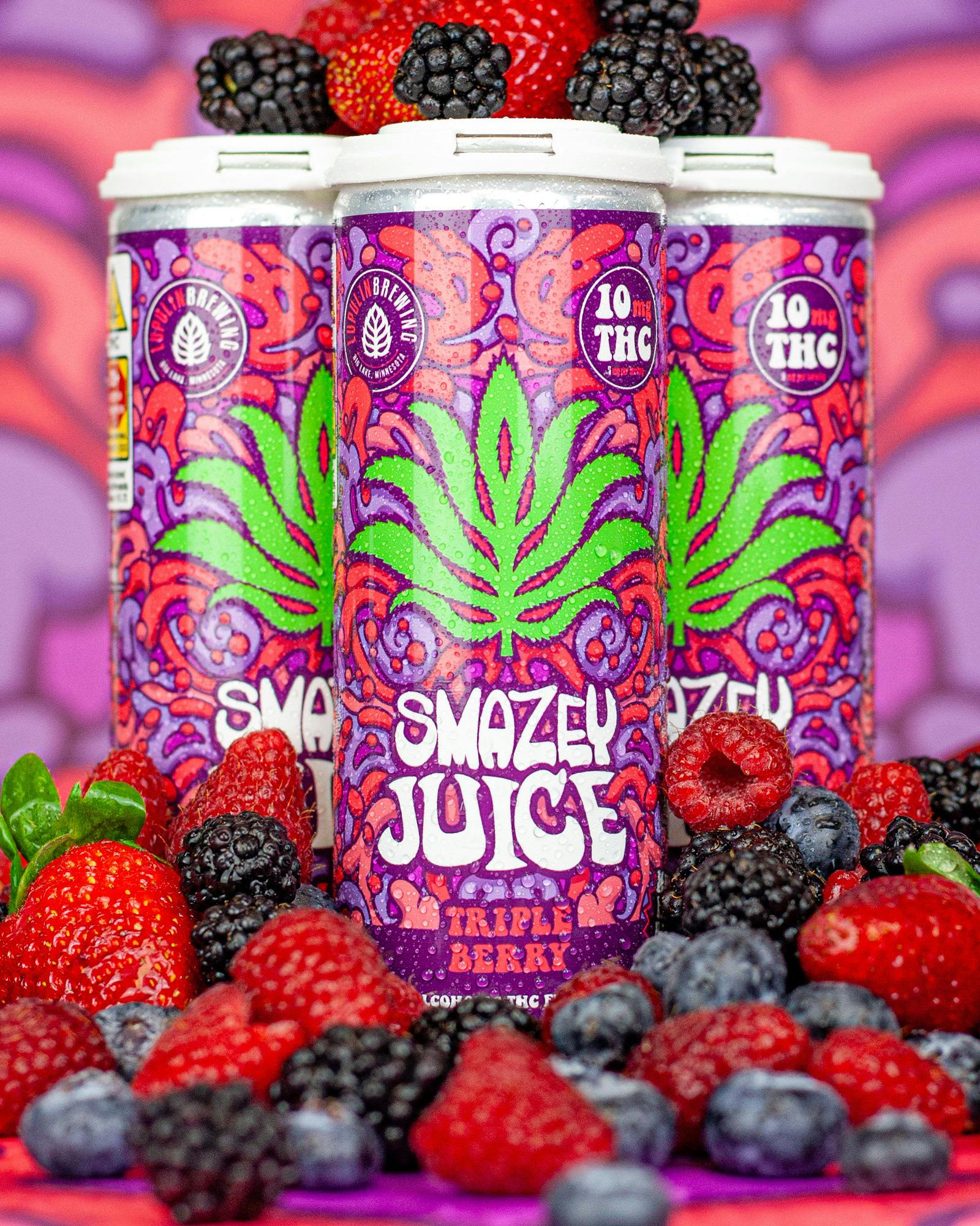 Lupulin Brewing - SMAZEY Seltzer - 10mg THC - Triple Berry