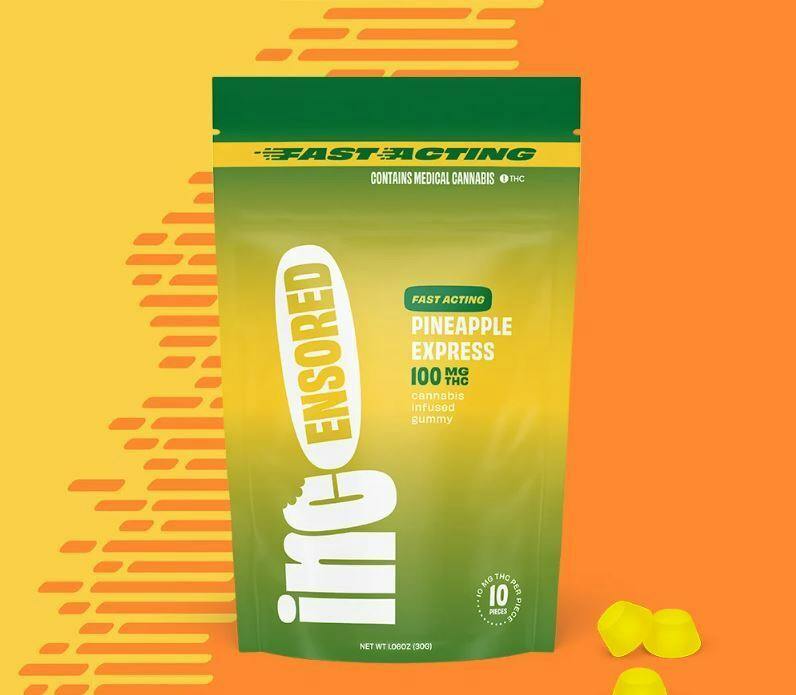 Incensored - 100mg Gummy Pack - Pineapple Express cannabis product