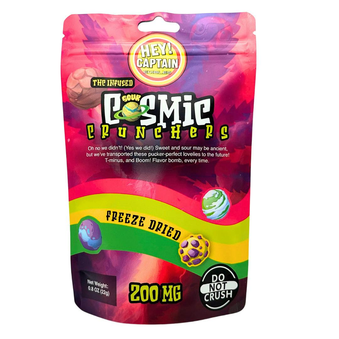 Edible | Hey! Captain | Freeze Dried - Sour Cosmic Crunchers | 200mg/ea