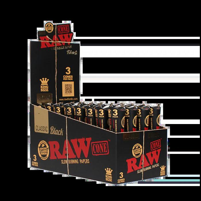 RAW Authentic Classic Black Cones 1 1/4" 6pk