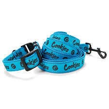 COOKIES ORIGINAL LOGO DOG LEASH & COLLAR (L) - BLUE