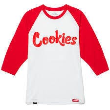 (L) - 3/4 SLEEVE RAGLAN TEE - (WHITE/RED)