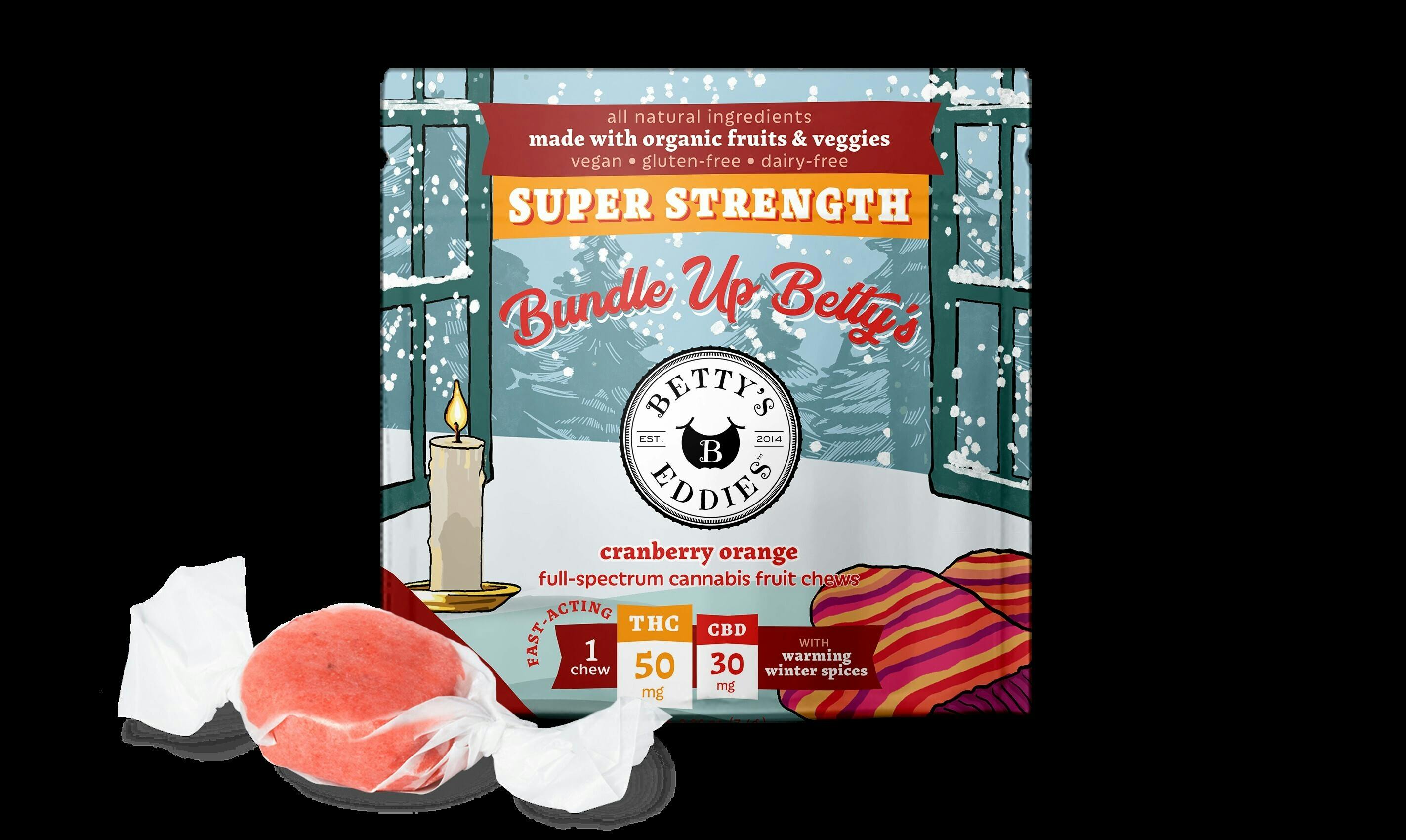 GGG - E - BETTYS EDDIES - CRANBERRY ORANGE - FRUIT CHEW - SINGLE (50MG)