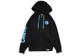 (2XL) - C BITE LOGO ZIP PULLOVER HOODY - BLK W/ BLUE