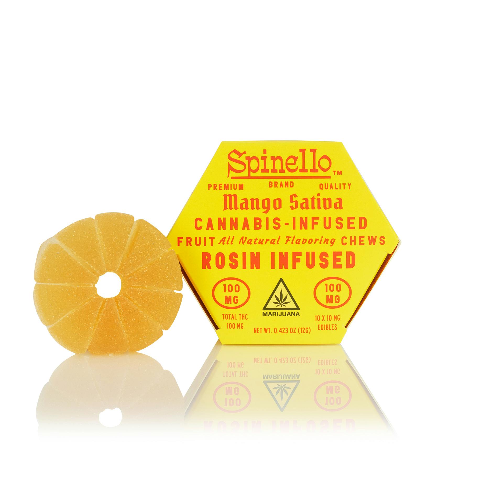 MANGO SATIVA ROSIN GUMMY - SCORED ROSIN GUMMY - (100MG)