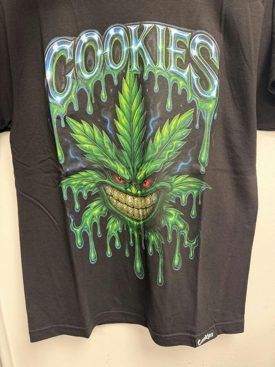 LEAF BLING - TEE - (BLK)(L)