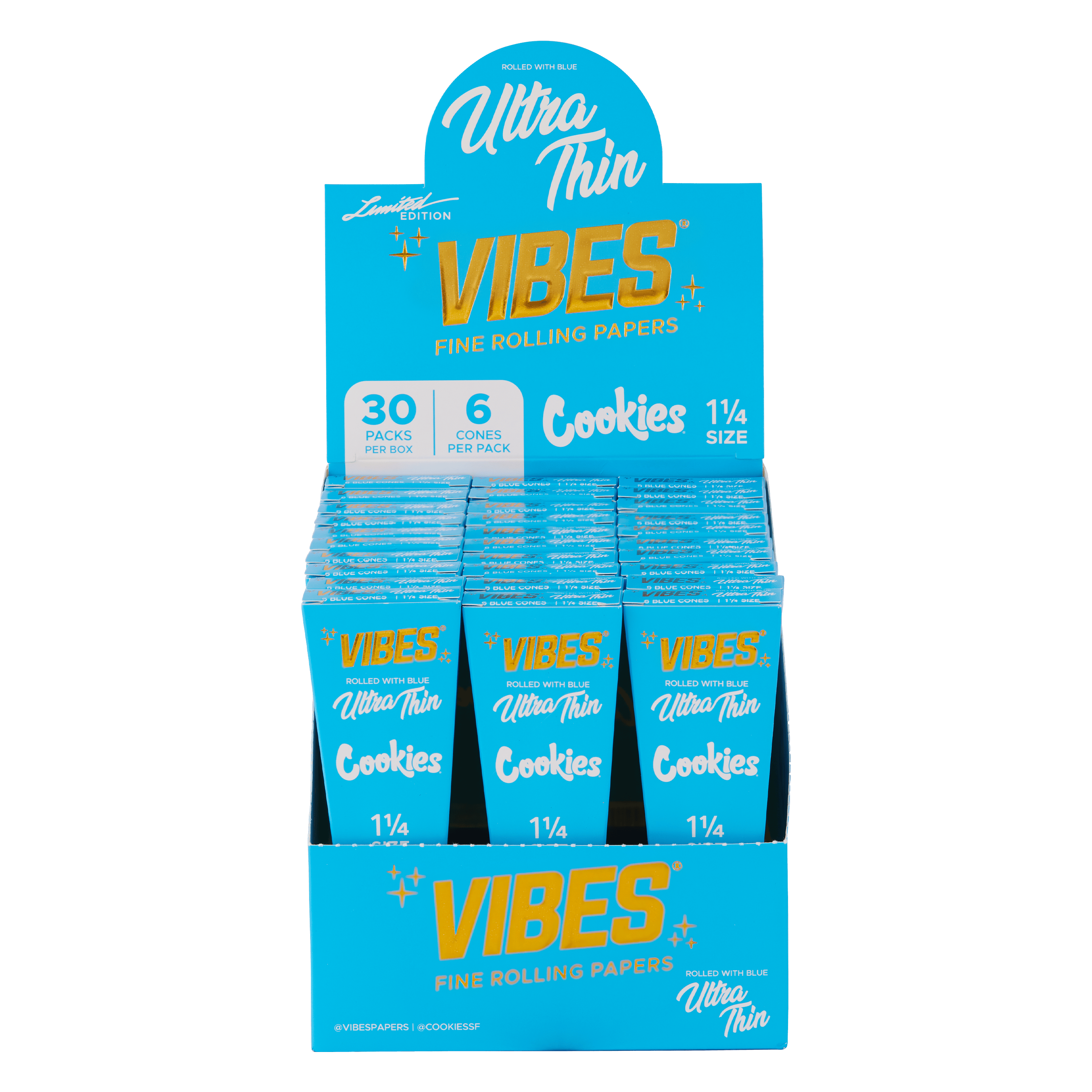 VIBES X COOKIES -1.25" CONES (6CT) - ULTRA-THIN CONES