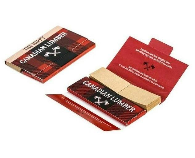 Canadian Lumber - Hippy Unbleached Hemp & Flax Rolling Papers with Tips - 1.25"