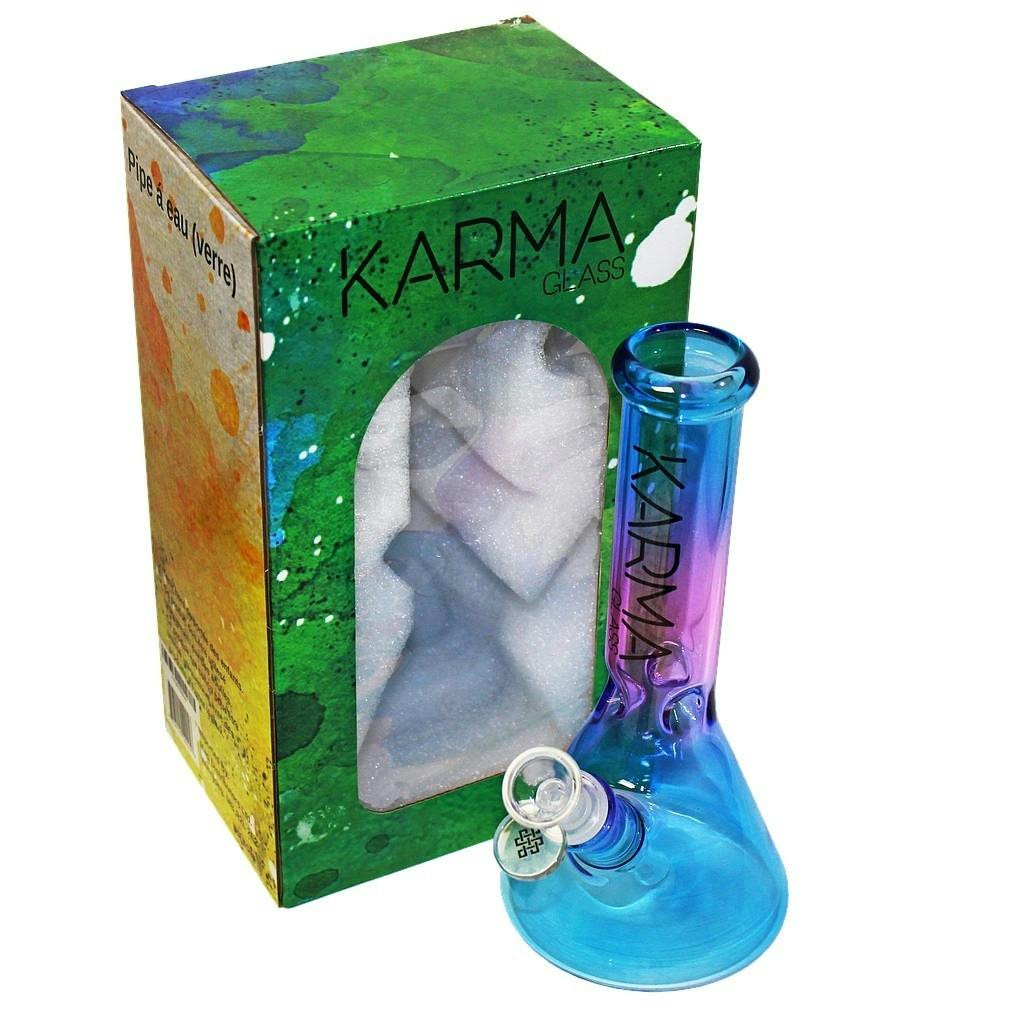 Karma - 9" Glass Bong - Two Toned (Purple/Blue)