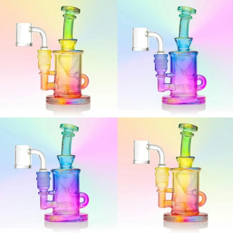 Aleaf - Glass Rig - Ombre UFO Perk Recycler
