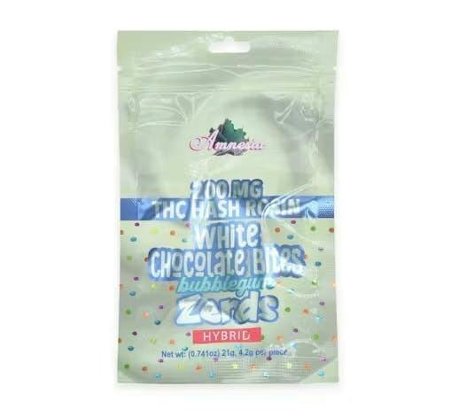AMNESIA | CHOCOLATE ZERDS | 200MG | ROSIN GUMMIES | WHITE CHOCOLATE BUBBLEGUM