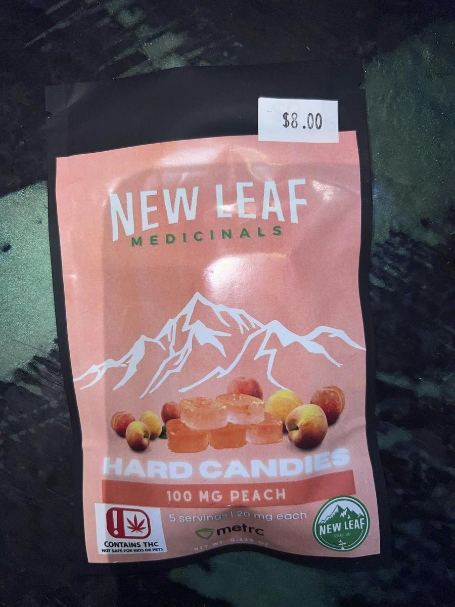 100mg Peach Hard Candy