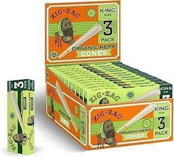 ZigZag - 3pk - King Size Organic Hemp Cones - ZIG-ZAGS