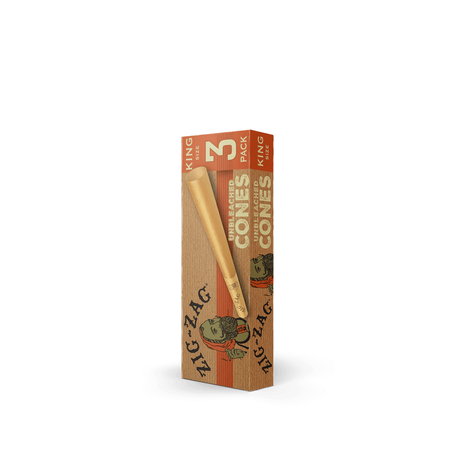 ZigZag - 3pk - King Size Unbleached Cones - ZIG-ZAGS