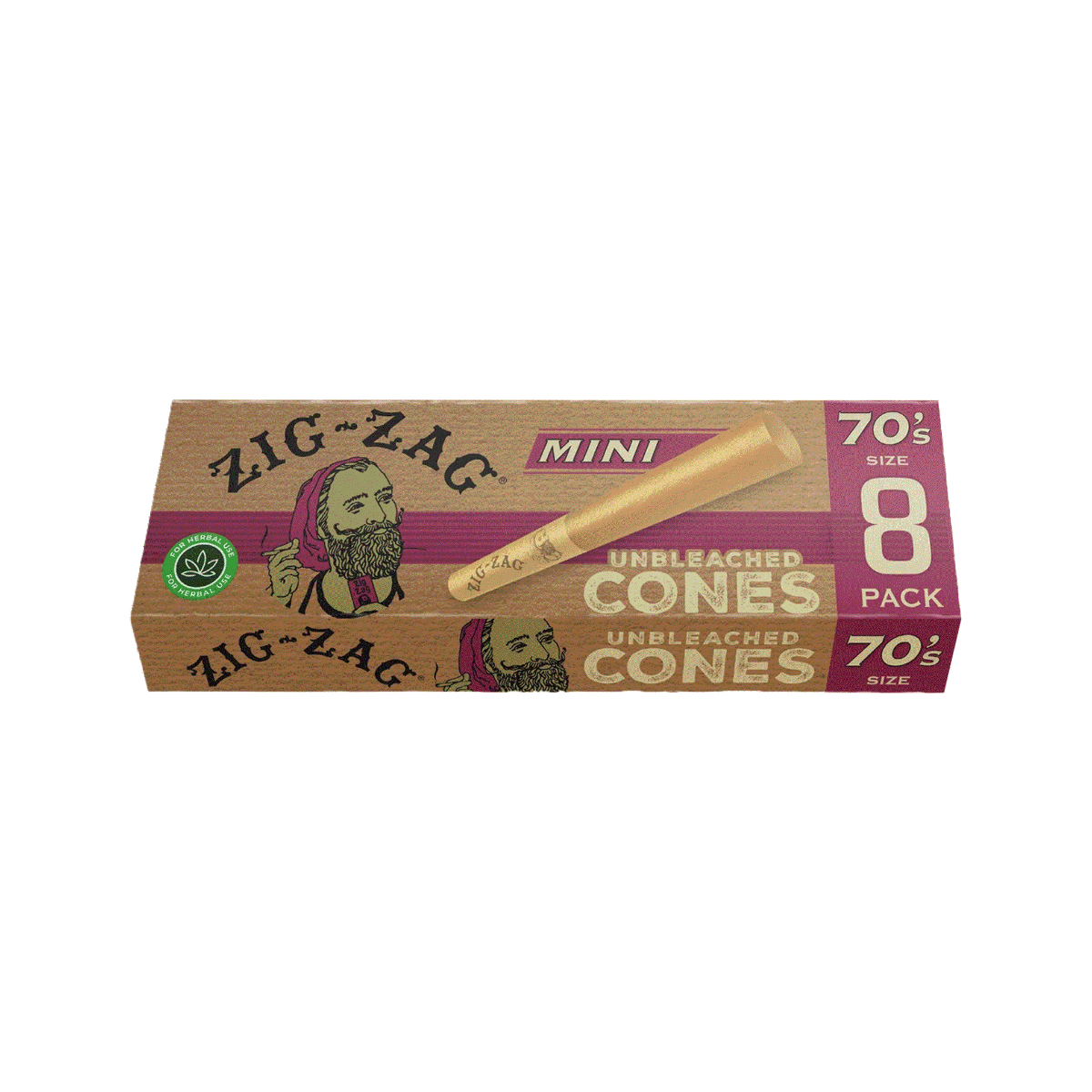 ZigZag - 70's 8pk Unbleached Cones - ZIG-ZAGS