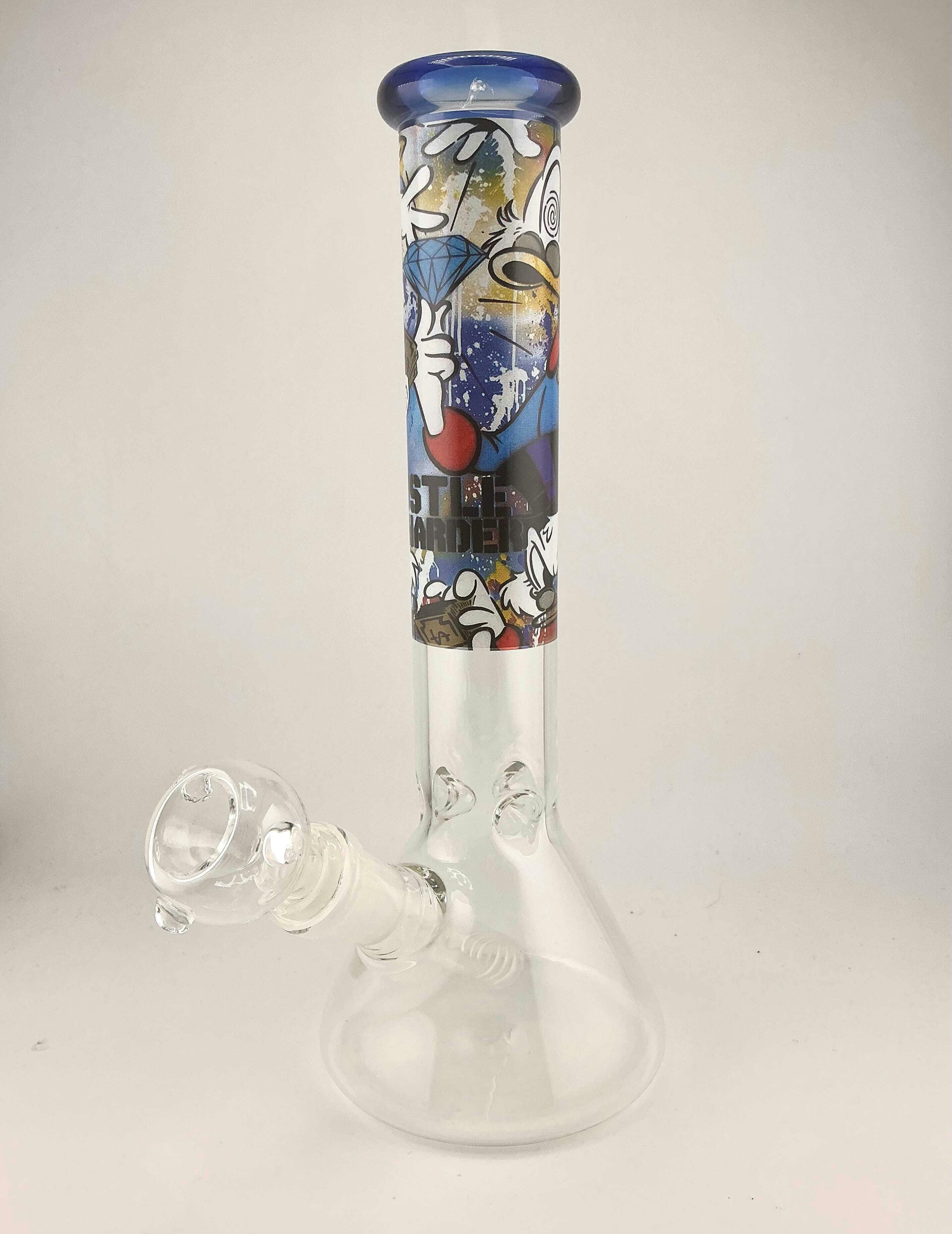 Santa Cruz Shredder - 9.5 inch Glass Bong - 14mm Glass Swirl Funnel Bowl