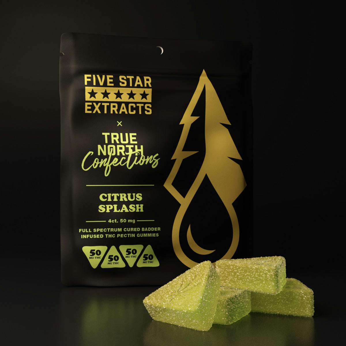 AU | True North | Blueberry Lemon Sorbet 4x50mg Hash Rosin Gummies