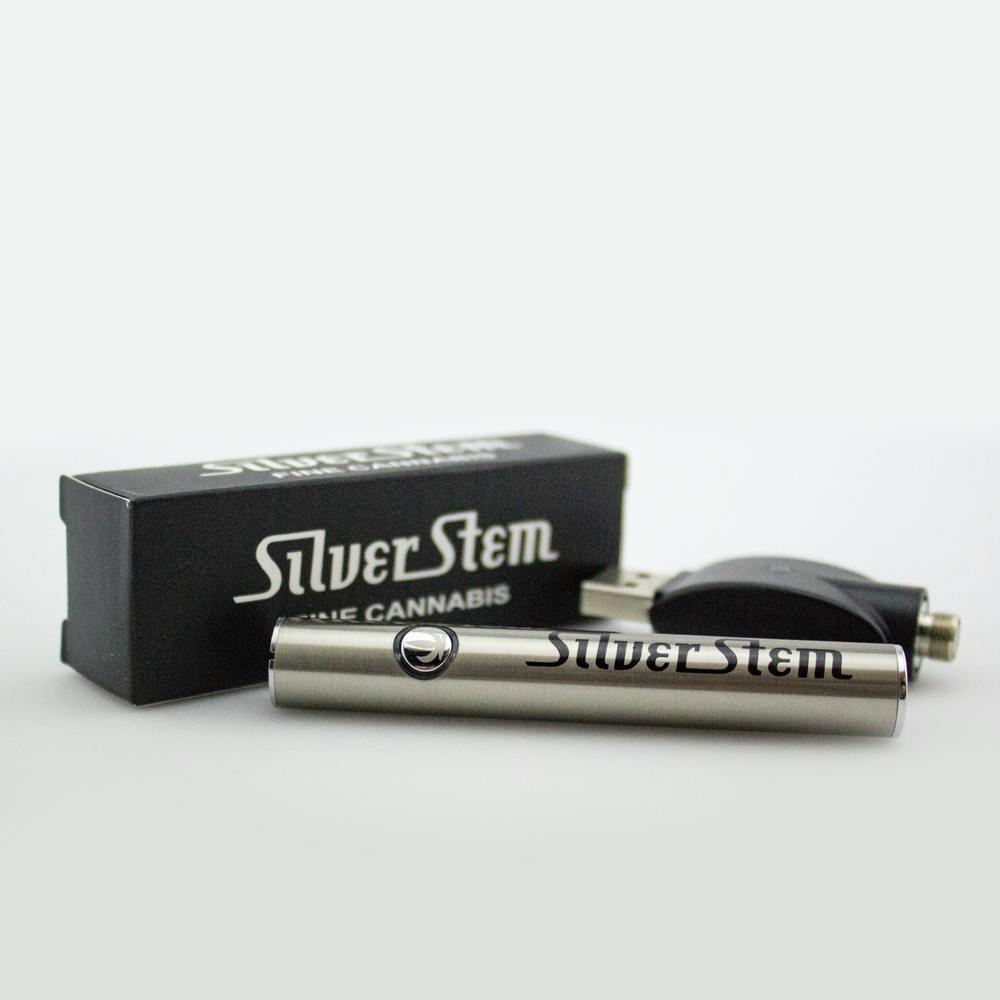 Silver Stem 510 Battery | White