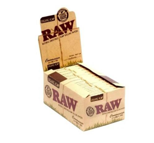 High Mountain Imports | RAW Organic Hemp Connoisseur Rolling Papers with Tips 1 1/4