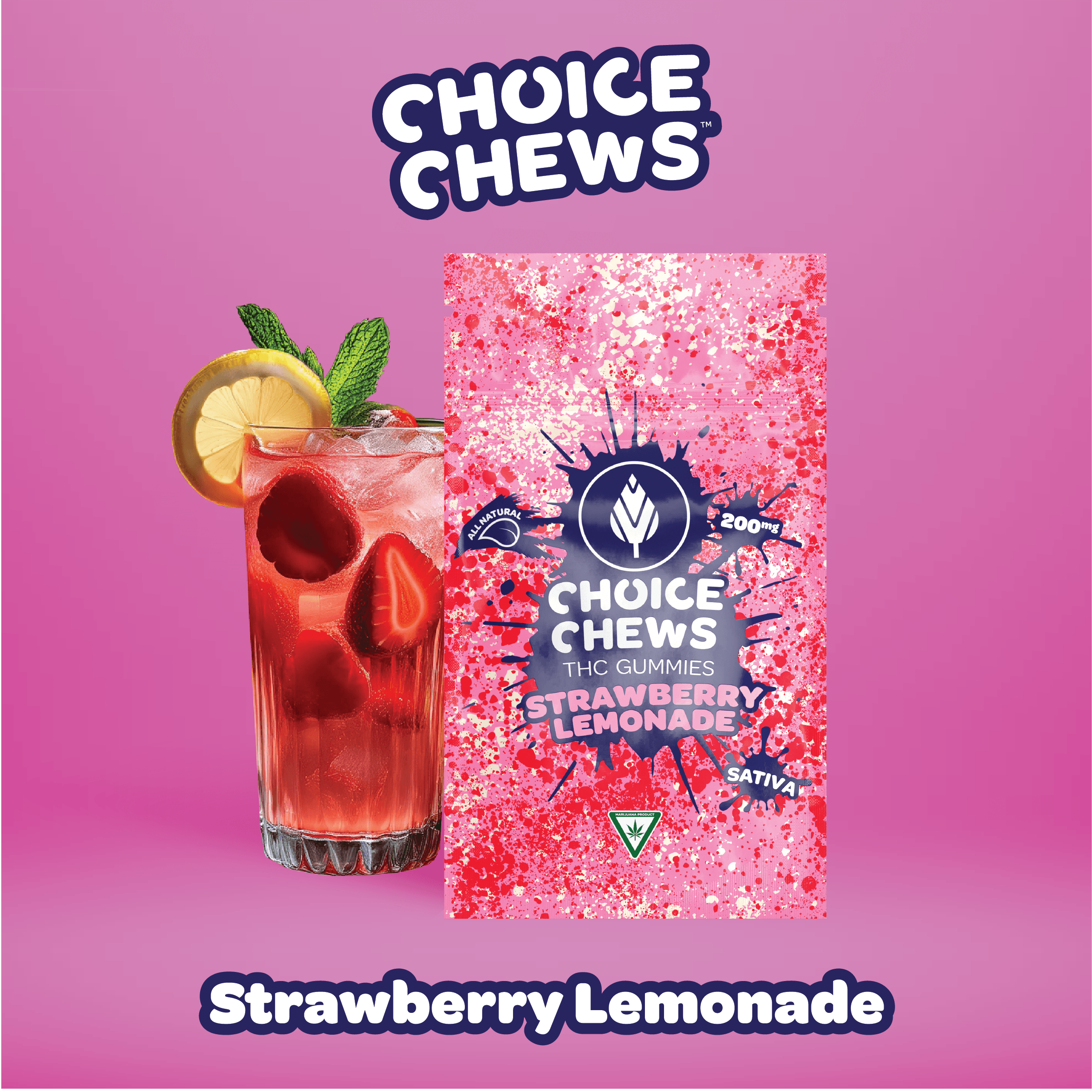 CHOICE - Strawberry Lemonade Gummies 200mg