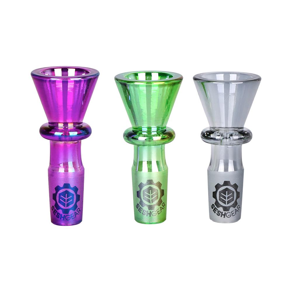 SeshGear - Chromatic Funnel Glass Bowl w/ Maria Handle - 14mm
