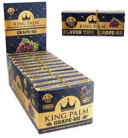 King Palm 1 1/4 ROLLING PAPERS w/ flavored tips (assorted flavors)