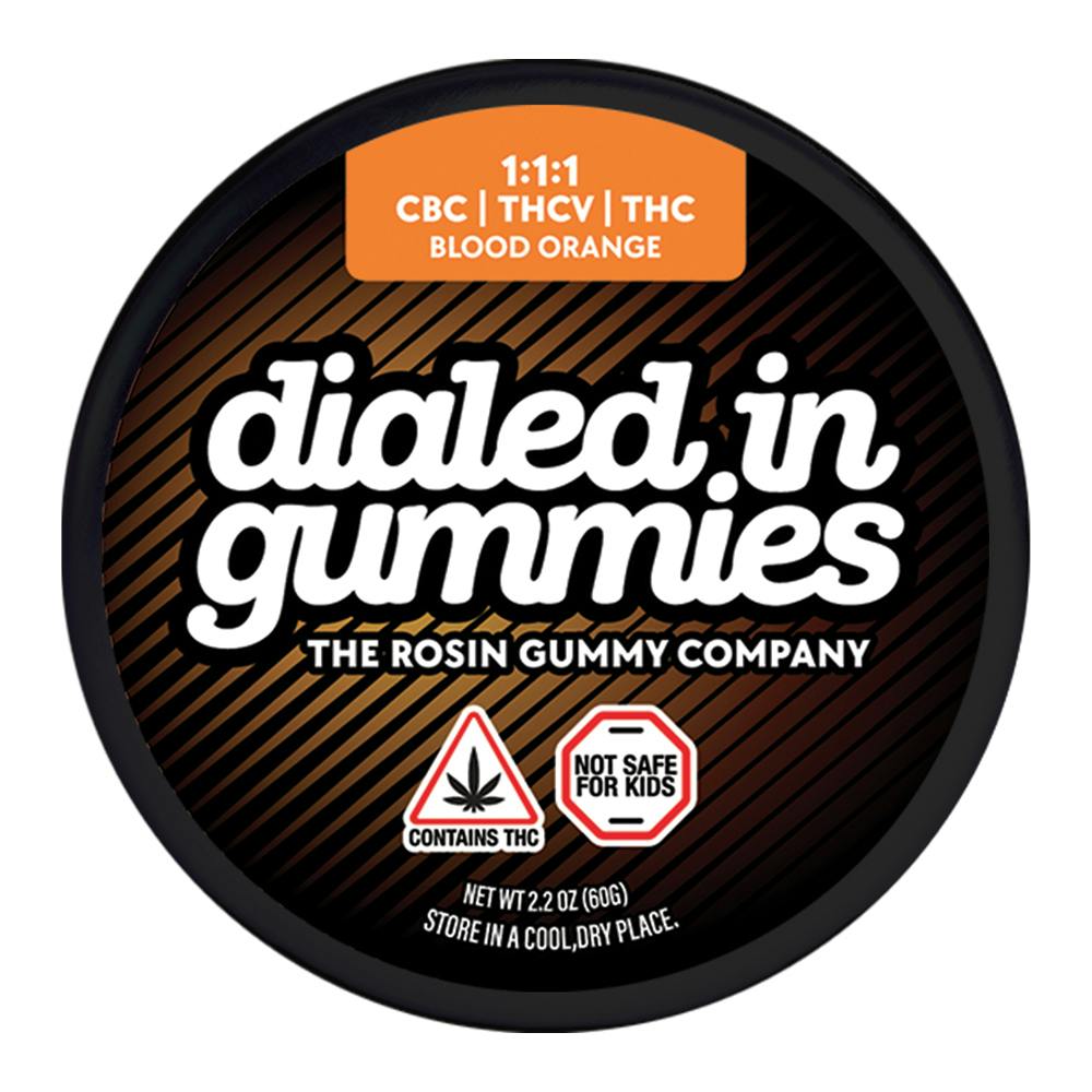 100mg - Blood Orange Focus 1:1:1 #002 - Rosin Gummies (20pk) | Dialed In Gummies - Rosin Gummies