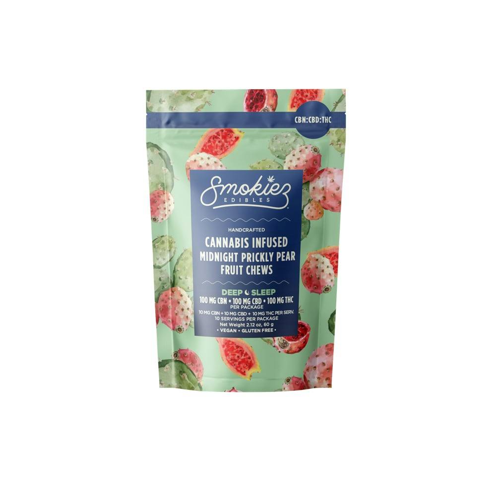 1:1:1 Midnight Prickly Pear (Deep Sleep) [10pk] (100mg CBN/100mg CBD/100mg THC) | Smokiez - Fruit...
