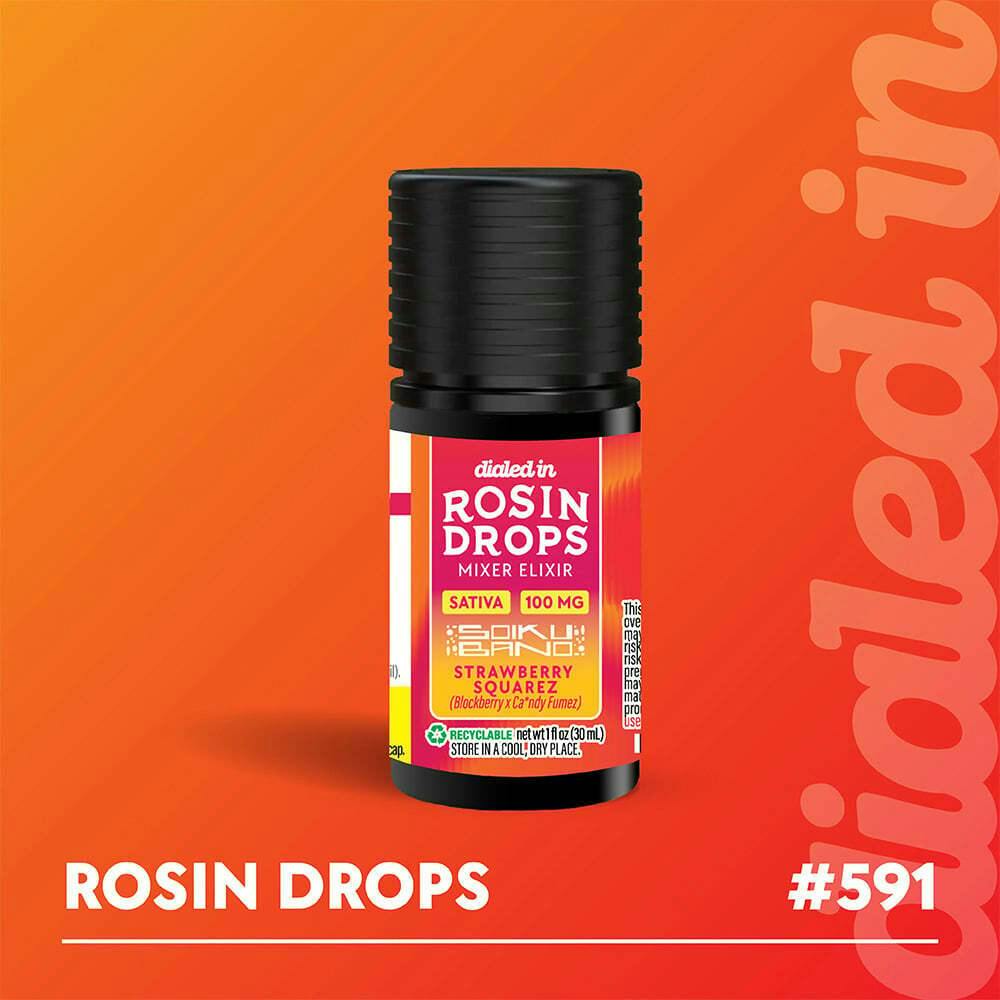 100mg - Strawberry Squarez - Rosin Drops | Dialed In Gummies - Rosin Drops