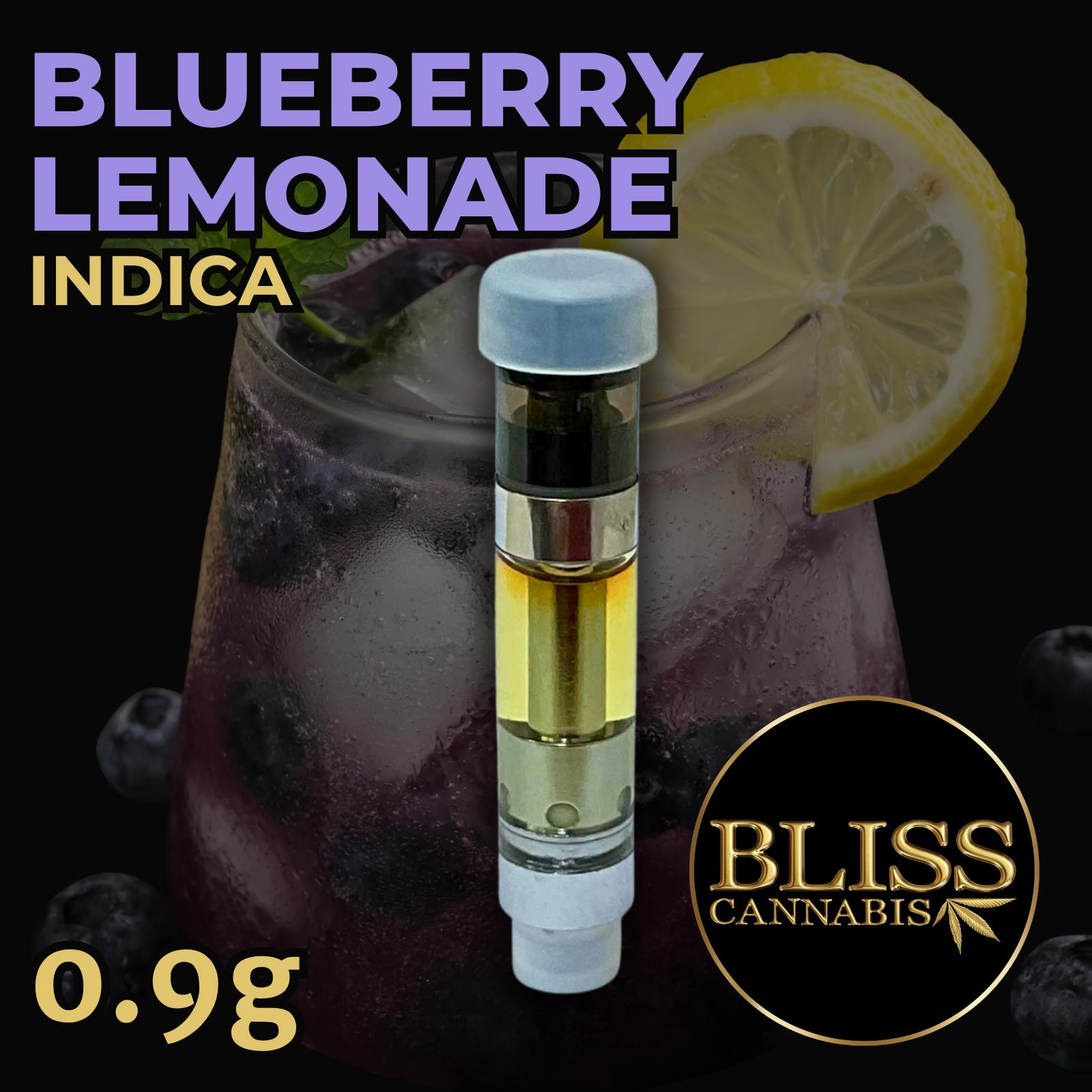 BLISS Blueberry Lemonade Indica .9g Cartridge