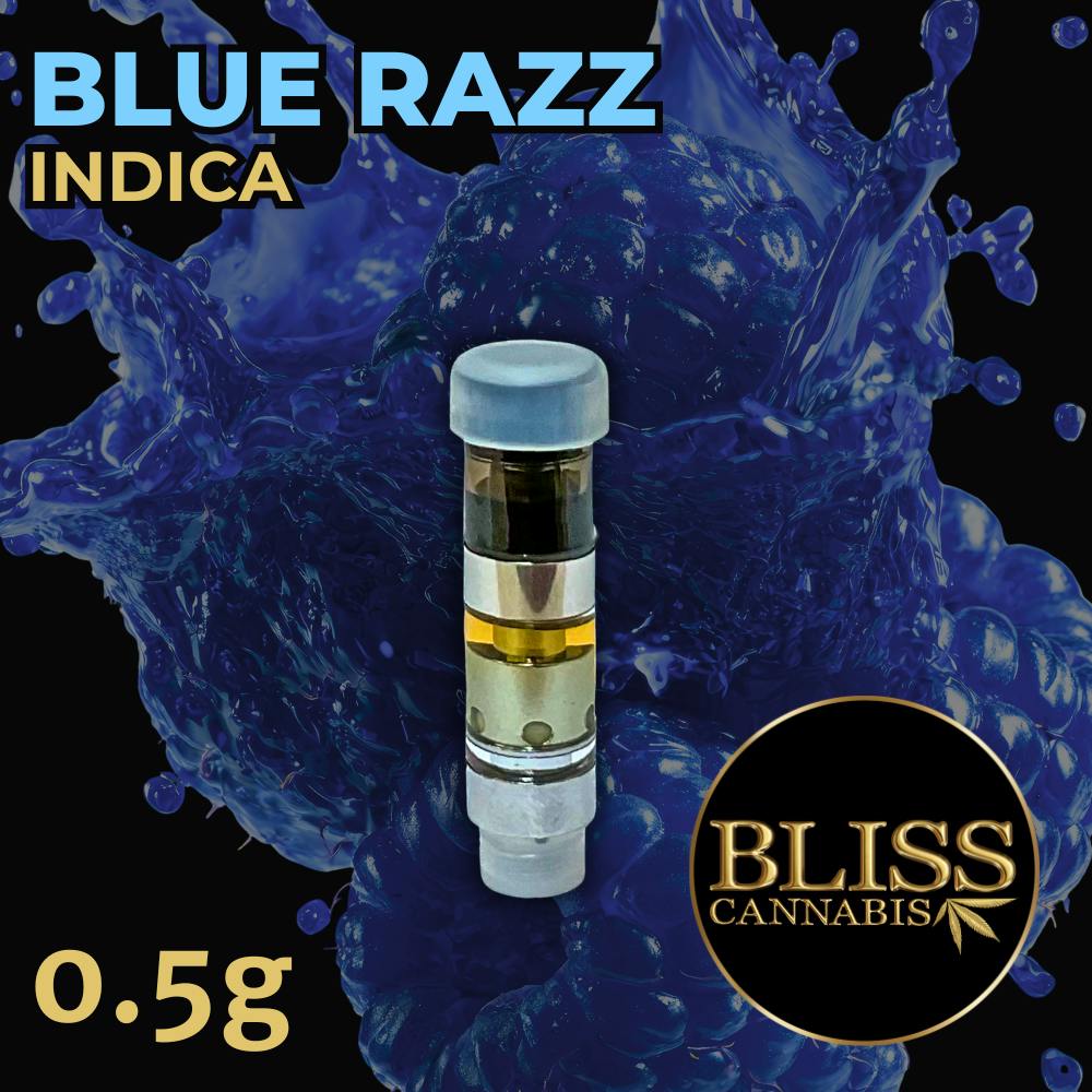 BLISS Blue Razz .5g Indica Hybrid Ethanol Cartridge cannabis product