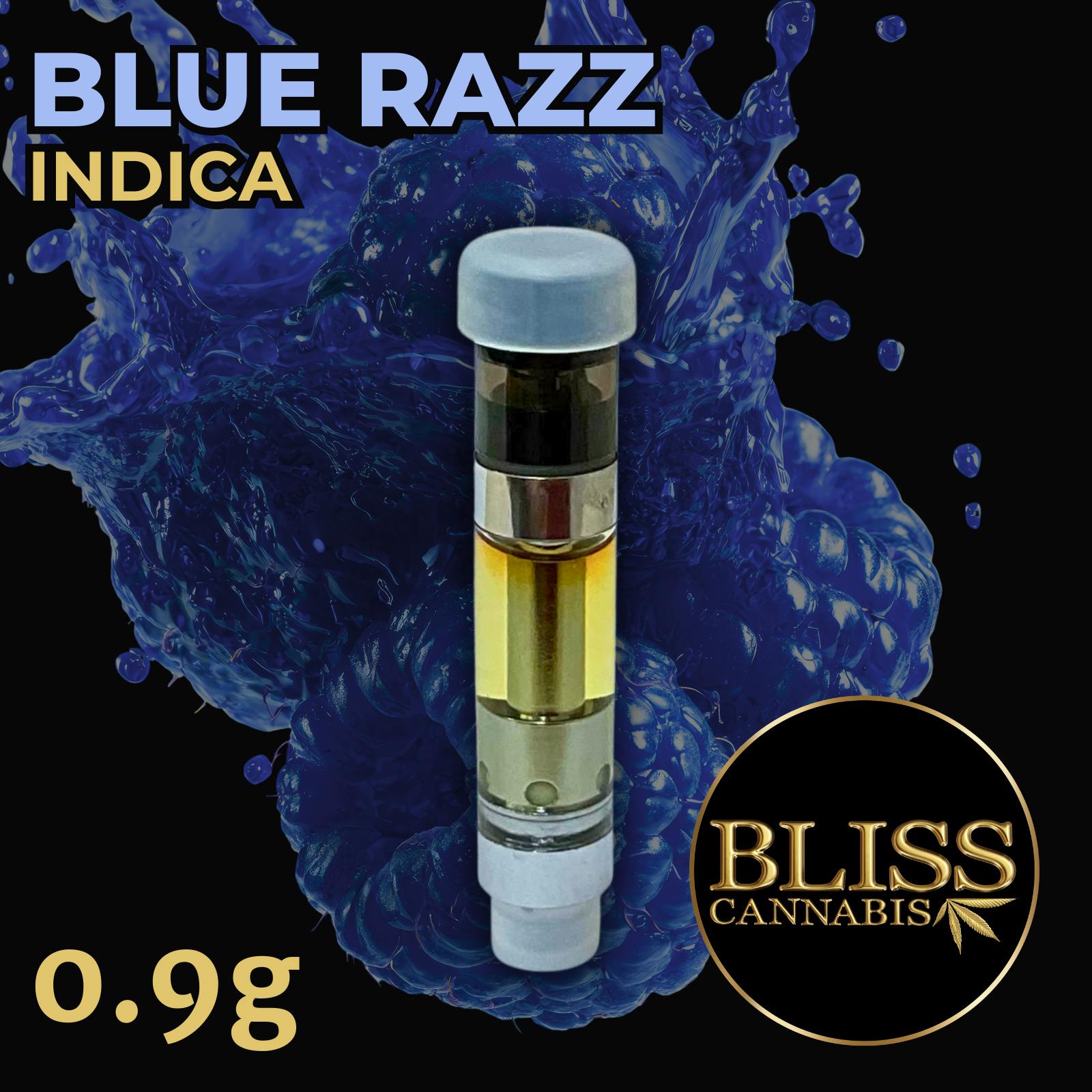 BLISS Blue Razz .9g Indica Cartridge